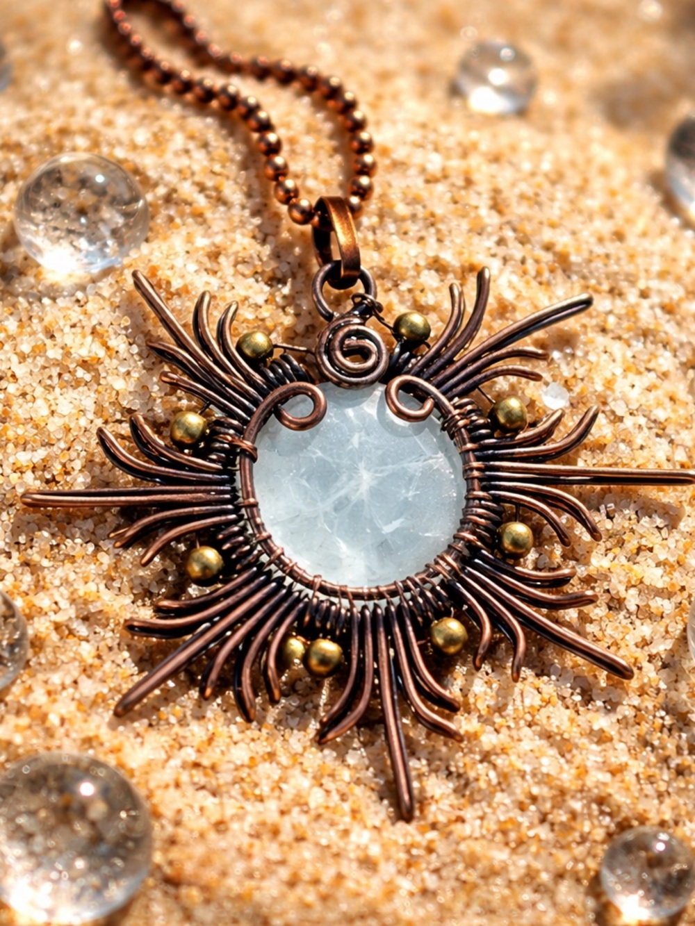 NEW! Moonstone Sun Necklace